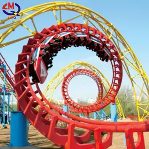 Nouvelle conception unique parc d'attractions manèges quatre boucles roller coaster équipement de parc à thème 4 boucle montagnes russes à vendre
