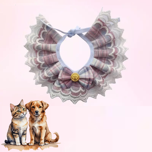 مرايل بوليستر مطبوعة مخصصة ، إكسسوارات إطعام القطط والكلاب الشخصية ، نمط القوس الاختياري ، قبعات حريرية مماثلة للحيوانات الأليفة ، عصابات - Product Image 1
