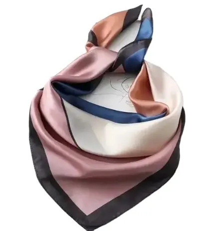 2020 nouveau Design femmes foulard en soie col carré châles Foulard dame Pashmina solide géométrique Bandana bandeau de cheveux foulard