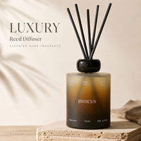 Diffuseur de parfum d'ambiance haut de gamme 300 ml avec bouteille en verre et bâtonnets aromatiques naturels pour boutiques, hôtels, spas, OEM, marque privée