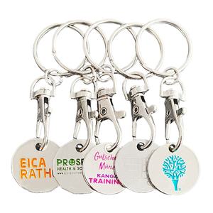 Chine Usine Logo Personnalisé Porte-clés Chariot Promotionnel Métal Europe Allemagne France Porte-<span class=keywords><strong>Monnaie</strong></span> Panier Jeton Porte-clés - Product Image 1