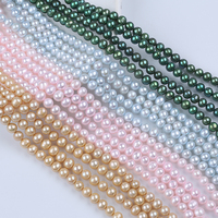 Vente en gros de perles de pommes de terre 8-9mm perles en vrac bleu, rose, vert, champagne couleur or brins de perles d'eau douce