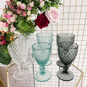 Großhandel <span class=keywords><strong>Dawo</strong></span> C-33 Klassischer Hochzeits-Vintage-Kristallblau-Glaskelch Farbiger Klarer Mehrzweck-Wasserbecher 3-5 Jahre Garantie - Product Image 4