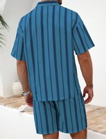 Chemise à manches courtes rayée 2025, ensemble de shorts décontractés pour hommes, été, nouveauté