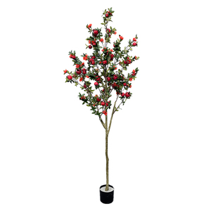 Cây Ăn Quả nhân tạo trang trí nhà máy màu đỏ cam hồng lựu cây lựu nhân tạo - Product Image 1