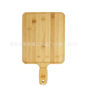 Plateau de service rond en bambou avec poignée pour pizza, gâteau, pain, steak - Product Image 4