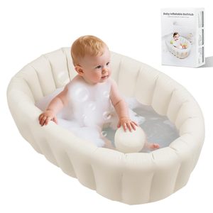 Bañera inflable para bebés, bañera plegable con soporte para la espalda, bañera portátil de viaje para recién nacidos con orificio de drenaje - Product Image 6