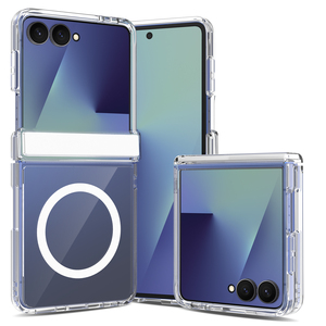 Funda Protectora Plegable para Teléfono <span class=keywords><strong>Samsung</strong></span> Z <span class=keywords><strong>Flip</strong></span> 7 8, Transparente, Anti-Amarillamiento, TPU+PC, Magnética N52, Resistente a Golpes y Caídas - Product Image 1