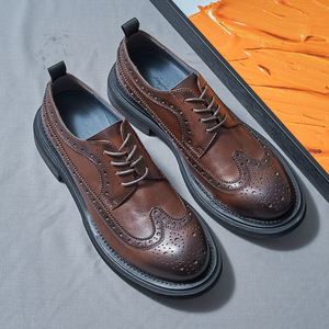 Zapatos de Vestir Formales y Casuales para Hombre, con Punta en Pico, Diseño de Leopardo, Brocado Grabado, de Cuero, con Suela Gruesa, para Bodas - Product Image 3