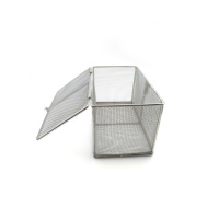 Panier de stérilisation en treillis métallique tissé en acier inoxydable chirurgical, plateau d'autoclave, soudé et plié pour le rangement des instruments chirurgicaux