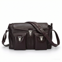 Sac messager OEM personnalisé 2026 en cuir de vachette tanné végétal pour femme, sac à bandoulière vintage en cuir véritable pour motardes