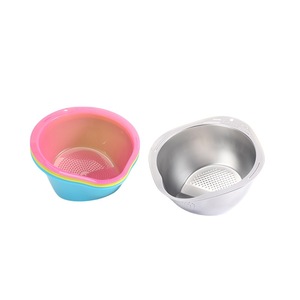 Multifunctional <b>Plastic</b> <b>Colander</b> Set Pink Yellow Blue Kitchen Vegetable Fruit Draining Basin Strainer for Food Prep - Product Image 4