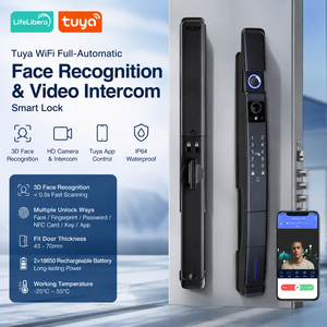 Lifelibero Tuya WiFi 3D Face Recognition Smart <strong>Door</strong> Lock with <strong>Camera</strong> Video <strong>Intercom</strong> Fingerprint Keypad for Hotel Steel <strong>Door</strong> - Product Image 1