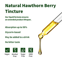 Gouttes liquides de baies d'aubépine OEM ODM 100% naturelles, supplément antioxydant à base de plantes, favorisant la digestion et la gestion de la santé pour toute la famille