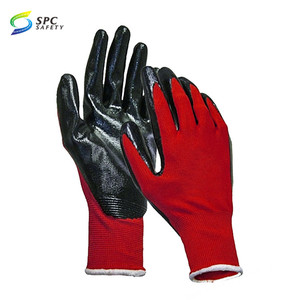 ถุงมือสีแดงเคลือบด้วยไนไตรล์ถุงมือระบายอากาศสีดำ13ก. - Product Image 5