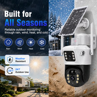 Caméra IP CCTV sans fil à double objectif 6MP 3K, 7,7W, alimentée par énergie solaire, alarme intelligente, faible consommation d'énergie, caméra PTZ, mémoire/carte SD