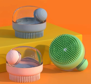 Sang Trọng Có Thể Gập Lại Con Chó Tắm Bàn Chải Với Phân Hủy Sinh Học Silicone Dầu Gội Đầu Và Xà Phòng Dispenser Cho Con Chó Con Massage Trong Phòng Tắm - Product Image 1