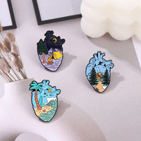 Explorer la Nature, randonnée, voyage, aventure, broches de montagne, forêt, lacs, terre, en forme de cœur, broches de revers, Badges, broche, épingle en émail personnalisée