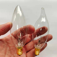 15W 25W 40W 60W lampes décoratives E12 ampoule de candélabres 120V C32 bougie en forme de pointe de flamme lustre ampoules à incandescence