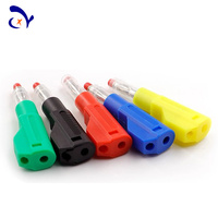 Connecteur banane de sécurité Amass 4 mm avec gaine transparente télescopique et conception empilable