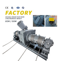 Treuil de levage intelligent à double tambour, quatre cordes, avec frein électromagnétique et moteur VFD pour grue