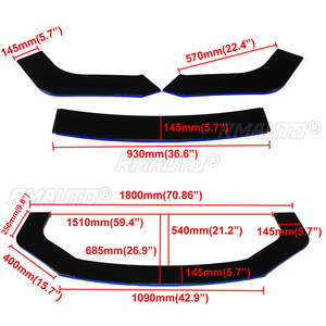 3 piezas de difusor divisor de parachoques delantero universal para Infiniti Q50 Q60 Q70 G25 G37, para AUDI A3 A4 A6 A8 Q3 Q5 Q7 RS5 RS6 RS7 - Product Image 6