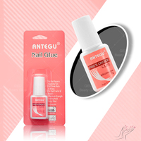 Colle à ongles adhésive rose forte de 7g, qualité professionnelle, OEM ODM, pour faux ongles en acrylique, emballage en blister ANTEGU