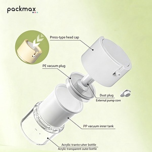 Flacon pompe airless en acrylique personnalisé 15g/30g/50g/100g avec capuchon anti-poussière – Distributeur rechargeable pour crème et lotion - Product Image 5