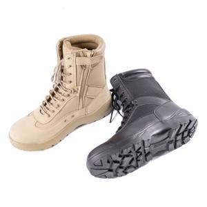 Bottes de combat tactique Vibram en PU pour hommes Bottes de sécurité en <span class=keywords><strong>daim</strong></span> noir <span class=keywords><strong>beige</strong></span> à hauteur de cheville avec doublure en maille pour l'hiver et l'été - Product Image 6