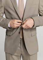 Costume 2 pièces sur mesure pour homme, respirant, anti-plis, taupe, veste et pantalon, simple boutonnage, pour affaires, bureau, mariage, cérémonie, marié