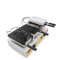 Machine à gaufres Taiyaki en forme de poisson à bouche ouverte, avec revêtement antiadhésif CE, chauffage électrique, 2 par lot