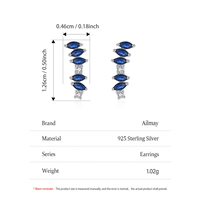 Ailmay Luxe 925 Sterling Zilver Koningsblauw Paard Oog Zirkoon Oorbellen Voor Vrouwen, Sieraden Bruiloft Verloving Bruids Sieraden
