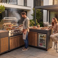 VANRIOS Ensemble de cuisine modulaire en aluminium pour KC-16 hôtel restaurant îlot grill commercial BBQ armoire moderne étanche pour patio et extérieur