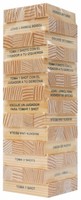 54 pièces blocs de bois avec mots personnalisés peints tour de bois de culbutage pour adultes jeu de fête de nuit