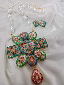 Exclusive Tanjore set Jewelry Set New Arrival Fashionable Necklace Earrings for Weddings wear - Product Image 6