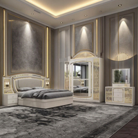 Nouvel Ensemble de Chambre à Coucher de Style Turc en MDF avec Lit King Size, Lit Double en Cuir, Meubles de Rangement pour la Maison, Vente en Gros pour Hôtels