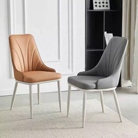 Chaise de salle à manger Zayshine, style italien moderne, luxe, pieds en métal, coussin moelleux, hôtel, villa, appartement, ensemble de meubles en cuir pour restaurant