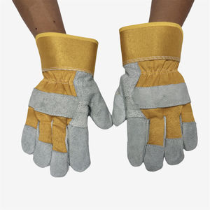 Guantes deportivos de cuero dividido de cuero de vaca de alto rendimiento Guantes de soldadura de protección de manos de seguridad industrial - Product Image 2