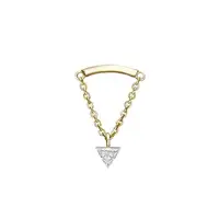 Boucles d'Oreilles en Métal Éternel, Or 18 Carats, 3mm, Ensemble Invisible, Triangle, Diamant Drapé, sans Fil, Piercing, Bijoux