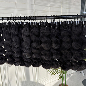 Raw Human Hair <b>Body</b> <b>Wave</b> Bundles Natural Color Soft Full Texture Double Weft Wholesale Supply Hair Extensions - Product Image 5