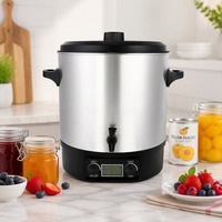 Machine à confiture numérique LCD 30L en acier inoxydable, chauffe-vin chaud électrique pour usage domestique et commercial