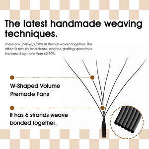 MASSCAKU Extensiones de Pestañas de Volumen Diseño 5D W Curva <span class=keywords><strong>L</strong></span> Longitud Mixta Abanicos Prearmados Hechos a Mano Pestañas Individuales - Product Image 3