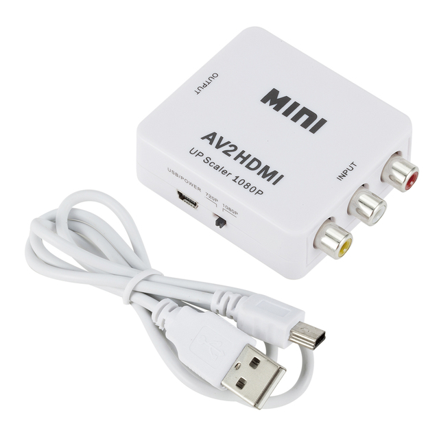 Mini RCA Composite CVBS AV for Video Audio Converter Adapter Supporting PAL/NTSC CE Certified USB Charge Cable for Pc xbox ps4