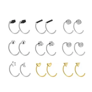 Anillos <span class=keywords><strong>de</strong></span> <span class=keywords><strong>Nariz</strong></span> <span class=keywords><strong>de</strong></span> Plata <span class=keywords><strong>de</strong></span> Ley 925 Altamente Pulidos, Anillos <span class=keywords><strong>de</strong></span> <span class=keywords><strong>Nariz</strong></span> con Bola Pequeña para Mujer, Regalos - Product Image 5