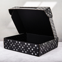 Boîtes personnalisées de luxe en carton ondulé rigide, pliables, magnétiques, noir mat, matériaux recyclés, pour chaussures et chaussettes, grand emballage