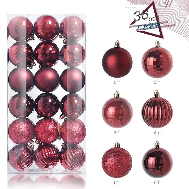क्रिसमस के नए विशेष इलेक्ट्रोप्लेटेड प्लास्टिक गेंदों क्लासिक क्रिसमस बॉल पेलेंट क्रिसमस ट्री पेंडेंट आभूषण सेट