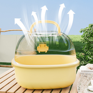 Portatile trasparente criceto porta gabbia con bottiglia d'acqua a scatto pulsante di chiusura <span class=keywords><strong>per</strong></span> il viaggio di piccoli animali materiale plastico di legno - Product Image 3