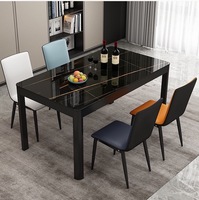 Ensemble de table et 4 chaises de salle à manger en verre pour hôtel, restaurant, prix abordable