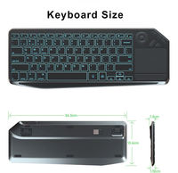 Teclado Multifuncional Delgado, Teclado Bluetooth de Modo Dual Inalámbrico 2.4G con Panel Táctil de Precisión