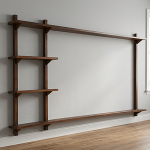GABE ART FURNITURE Wall Rack TV Brown Mahogany <b>Wood</b> Furniture - Product Image 3